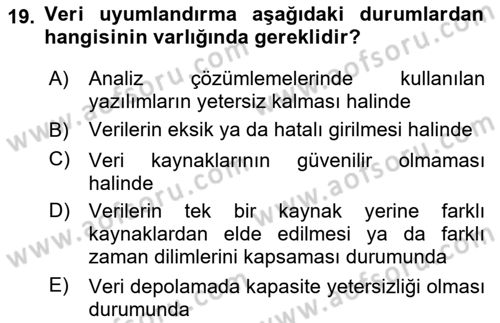 Kent, Planlama ve Afet Risk Yönetimi Dersi 2025 - 2026 Yılı (Vize) Ara Sınav Soruları 19. Soru