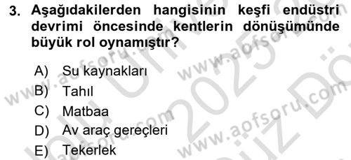 Kent, Planlama ve Afet Risk Yönetimi Dersi 2025 - 2026 Yılı (Vize) Ara Sınav Soruları 3. Soru