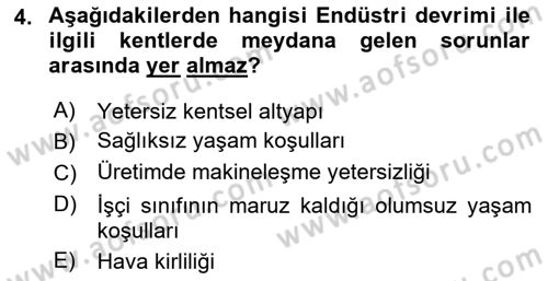 Kent, Planlama ve Afet Risk Yönetimi Dersi 2025 - 2026 Yılı (Vize) Ara Sınav Soruları 4. Soru