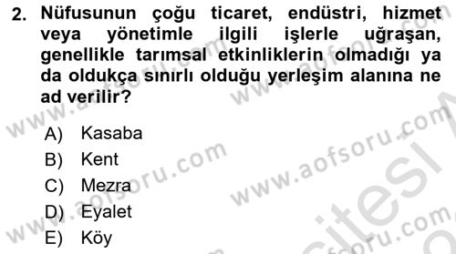 Kent, Planlama ve Afet Risk Yönetimi Dersi 2025 - 2026 Yılı (Final) Dönem Sonu Sınav Soruları 2. Soru