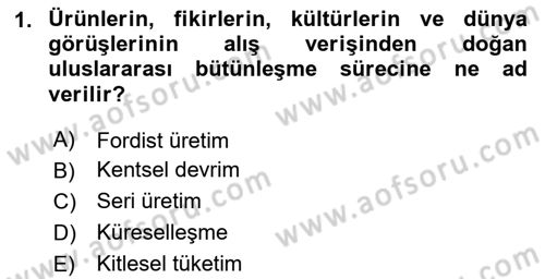 Kent, Planlama ve Afet Risk Yönetimi Dersi 2025 - 2026 Yılı Yaz Okulu Sınav Soruları 1. Soru