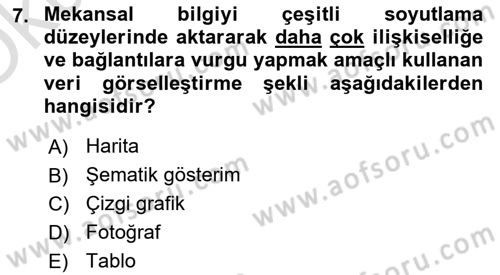 Kent, Planlama ve Afet Risk Yönetimi Dersi 2025 - 2026 Yılı Yaz Okulu Sınav Soruları 7. Soru