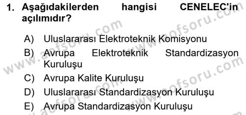 Yangın ve Yangın Güvenliği Dersi 2020 - 2021 Yılı Yaz Okulu Sınav Soruları 1. Soru
