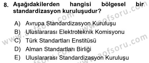 Yangın ve Yangın Güvenliği Dersi 2023 - 2024 Yılı (Vize) Ara Sınavı 8. Soru