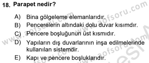 Yangın ve Yangın Güvenliği Dersi 2024 - 2025 Yılı (Vize) Ara Sınav Soruları 18. Soru