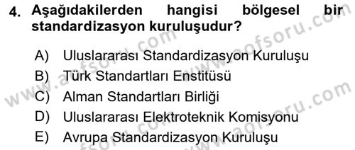 Yangın ve Yangın Güvenliği Dersi 2024 - 2025 Yılı Yaz Okulu Sınav Soruları 4. Soru