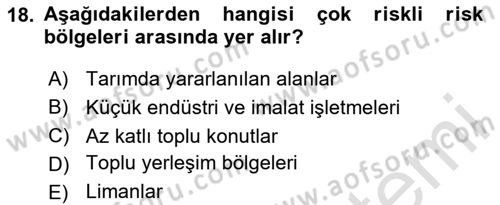 Yangın ve Yangın Güvenliği Dersi 2025 - 2026 Yılı (Vize) Ara Sınav Soruları 18. Soru