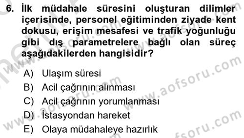 Yangın ve Yangın Güvenliği Dersi 2025 - 2026 Yılı (Vize) Ara Sınav Soruları 6. Soru