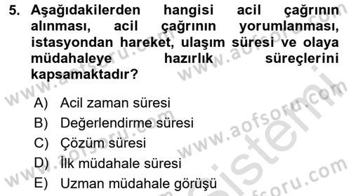 Yangın ve Yangın Güvenliği Dersi 2025 - 2026 Yılı Yaz Okulu Sınav Soruları 5. Soru