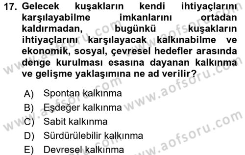 Temel Afet Bilgisi Dersi 2017 - 2018 Yılı (Final) Dönem Sonu Sınav Soruları 17. Soru
