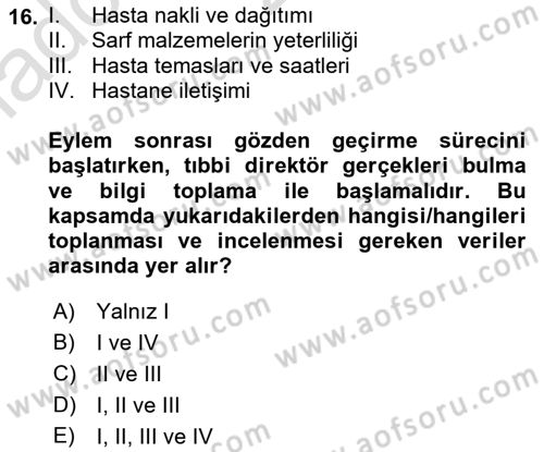 Temel Afet Bilgisi Dersi Ara Sınavı Deneme Sınav Soruları 16. Soru