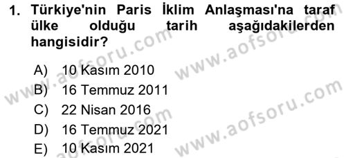 Temel Afet Bilgisi Dersi 2023 - 2024 Yılı (Vize) Ara Sınav Soruları 1. Soru