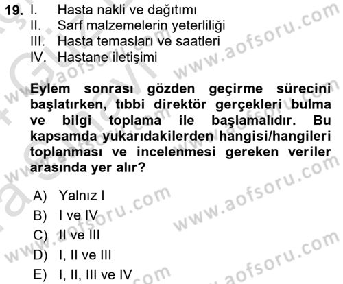 Temel Afet Bilgisi Dersi 2023 - 2024 Yılı (Vize) Ara Sınav Soruları 19. Soru