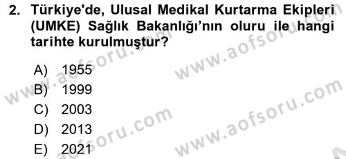 Temel Afet Bilgisi Dersi 2023 - 2024 Yılı (Final) Dönem Sonu Sınav Soruları 2. Soru