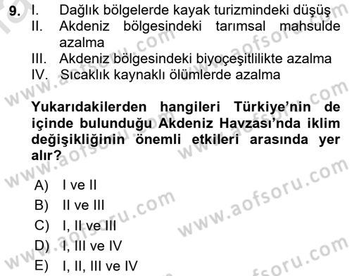 Temel Afet Bilgisi Dersi 2023 - 2024 Yılı Yaz Okulu Sınav Soruları 9. Soru