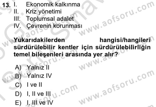 Temel Afet Bilgisi Dersi 2024 - 2025 Yılı (Final) Dönem Sonu Sınav Soruları 13. Soru