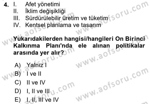 Temel Afet Bilgisi Dersi 2024 - 2025 Yılı (Final) Dönem Sonu Sınav Soruları 4. Soru