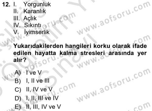 Temel Afet Bilgisi Dersi 2024 - 2025 Yılı Yaz Okulu Sınav Soruları 12. Soru