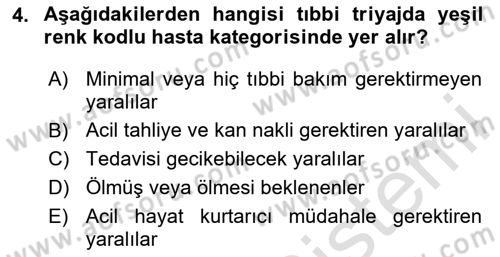 Temel Afet Bilgisi Dersi 2024 - 2025 Yılı Yaz Okulu Sınav Soruları 4. Soru