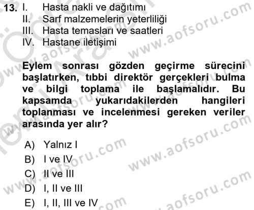 Temel Afet Bilgisi Dersi 2025 - 2026 Yılı (Vize) Ara Sınav Soruları 13. Soru