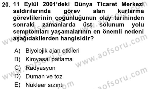 Temel Afet Bilgisi Dersi 2025 - 2026 Yılı (Vize) Ara Sınav Soruları 20. Soru