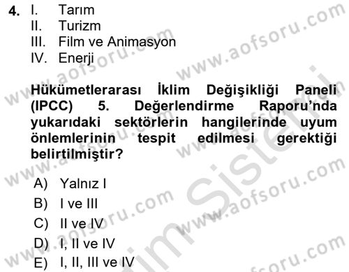 Temel Afet Bilgisi Dersi 2025 - 2026 Yılı (Vize) Ara Sınav Soruları 4. Soru