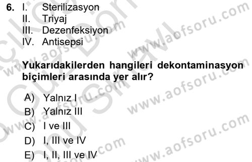 Temel Afet Bilgisi Dersi 2025 - 2026 Yılı (Final) Dönem Sonu Sınav Soruları 6. Soru