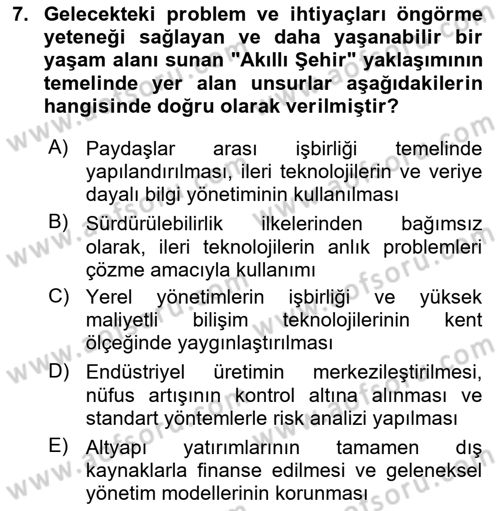 Temel Afet Bilgisi Dersi 2025 - 2026 Yılı (Final) Dönem Sonu Sınav Soruları 7. Soru