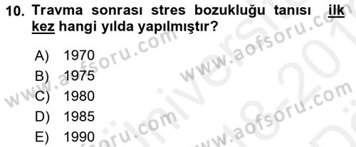 Afet Psikolojisi ve Sosyolojisi Dersi 2018 - 2019 Yılı (Vize) Ara Sınav Soruları 10. Soru
