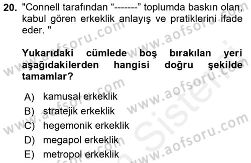 Afet Psikolojisi ve Sosyolojisi Dersi 2018 - 2019 Yılı (Final) Dönem Sonu Sınavı 20. Soru