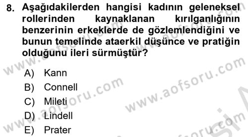 Afet Psikolojisi ve Sosyolojisi Dersi 2021 - 2022 Yılı (Final) Dönem Sonu Sınav Soruları 8. Soru