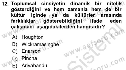 Afet Psikolojisi ve Sosyolojisi Dersi 2021 - 2022 Yılı Yaz Okulu Sınav Soruları 12. Soru