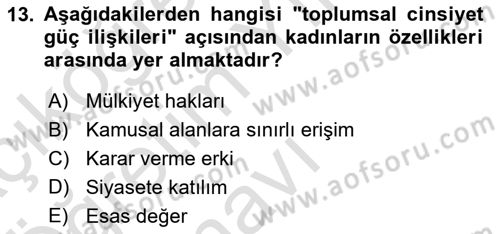 Afet Psikolojisi ve Sosyolojisi Dersi 2021 - 2022 Yılı Yaz Okulu Sınav Soruları 13. Soru
