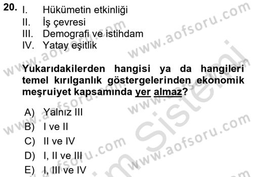 Afet Psikolojisi ve Sosyolojisi Dersi 2021 - 2022 Yılı Yaz Okulu Sınavı 20. Soru