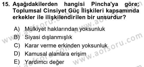 Afet Psikolojisi ve Sosyolojisi Dersi 2023 - 2024 Yılı Yaz Okulu Sınav Soruları 15. Soru