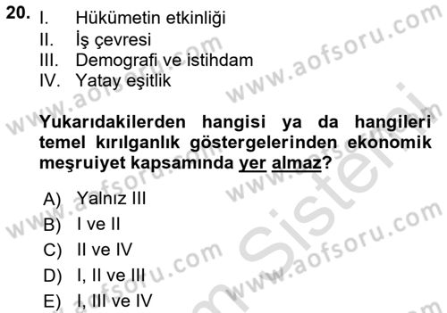 Afet Psikolojisi ve Sosyolojisi Dersi 2024 - 2025 Yılı (Final) Dönem Sonu Sınav Soruları 20. Soru