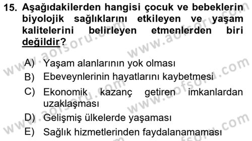 Afet Psikolojisi ve Sosyolojisi Dersi 2025 - 2026 Yılı (Final) Dönem Sonu Sınav Soruları 15. Soru