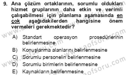 Acil Durum Ve Afet Yönetimi Planları Dersi Ara Sınavı Deneme Sınav Soruları 9. Soru