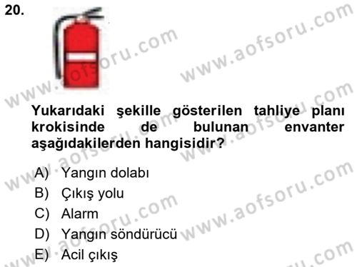 Acil Durum Ve Afet Yönetimi Planları Dersi 2019 - 2020 Yılı (Final) Dönem Sonu Sınav Soruları 20. Soru