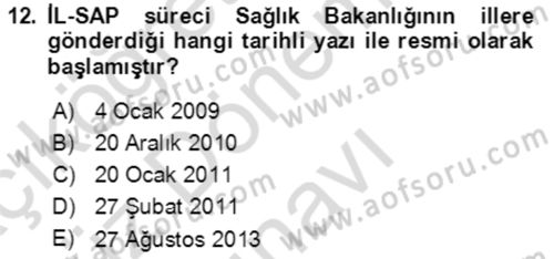 Acil Durum Ve Afet Yönetimi Planları Dersi 2023 - 2024 Yılı (Final) Dönem Sonu Sınav Soruları 12. Soru