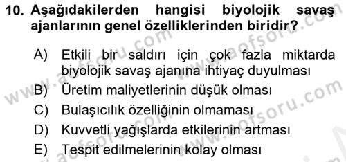 Kbrn Savunma Ve Güvenlik Dersi 2018 - 2019 Yılı (Vize) Ara Sınav Soruları 10. Soru