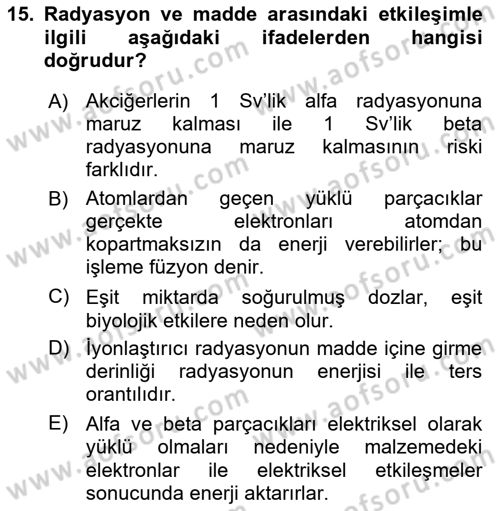 Kbrn Savunma Ve Güvenlik Dersi 2018 - 2019 Yılı (Vize) Ara Sınav Soruları 15. Soru
