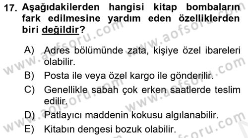 Kbrn Savunma Ve Güvenlik Dersi 2018 - 2019 Yılı (Vize) Ara Sınav Soruları 17. Soru