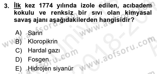 Kbrn Savunma Ve Güvenlik Dersi 2018 - 2019 Yılı (Vize) Ara Sınav Soruları 3. Soru
