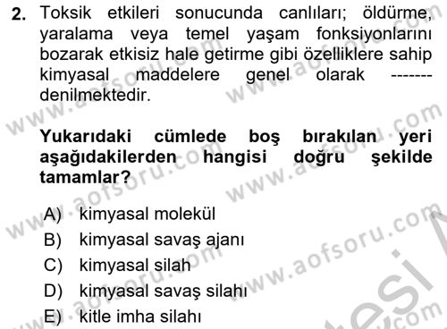 Kbrn Savunma Ve Güvenlik Dersi 2018 - 2019 Yılı Yaz Okulu Sınav Soruları 2. Soru