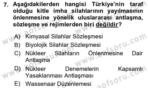Kbrn Savunma Ve Güvenlik Dersi 2018 - 2019 Yılı Yaz Okulu Sınav Soruları 7. Soru