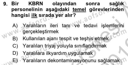 Kbrn Savunma Ve Güvenlik Dersi 2018 - 2019 Yılı Yaz Okulu Sınav Soruları 9. Soru