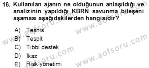Kbrn Savunma Ve Güvenlik Dersi 2021 - 2022 Yılı (Final) Dönem Sonu Sınav Soruları 16. Soru