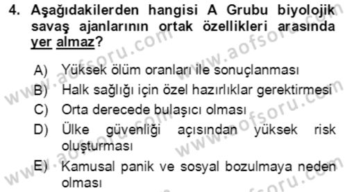 Kbrn Savunma Ve Güvenlik Dersi 2021 - 2022 Yılı (Final) Dönem Sonu Sınavı 4. Soru