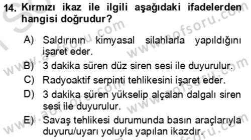 Kbrn Savunma Ve Güvenlik Dersi 2022 - 2023 Yılı (Final) Dönem Sonu Sınav Soruları 14. Soru